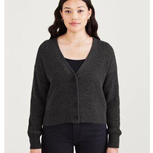 Dockers Gray Cropped Cardigan Relaxed fit Size Medium